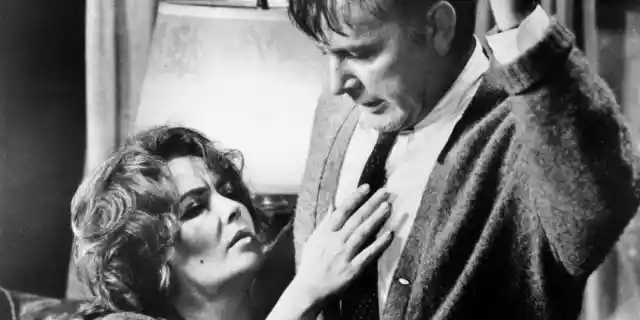 FILE - This 1966 file photo shows Elizabeth Taylor in the role of Martha, and Richard Burton in the role of George in a scene from the 1966 movie &quot;Who&#039;s Afraid of Virginia Woolf?&quot; Publicist Sally Morrison says Taylor died Wednesday, March 23, 2011 in Los Angeles of congestive heart failure at age 79. (AP Photo/File) ORG XMIT: NYLT108