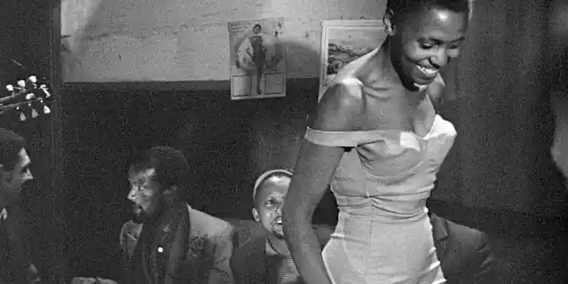 Miriam Makeba (Miriam) in the film COME BACK, AFRICA by Lionel Rogosin. The South African anti-apartheid classic from 1959 is a Milestone Film &amp;amp; Video release. Restored by the Cineteca di Bologna and the laboratory L’Imagine Ritrovata with the collaboration of Rogosin Heritage and the Anthology Film Archives.
